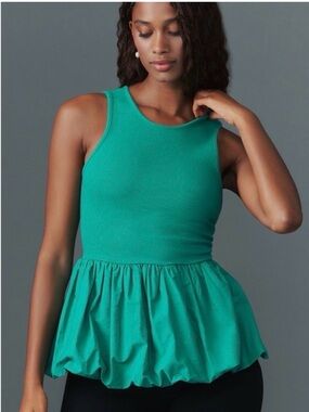 Anthropologie NWT Maeve Bubble Peplum Tank Size XL